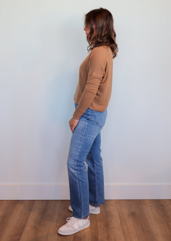 Frida Mock Neck Top—Camel