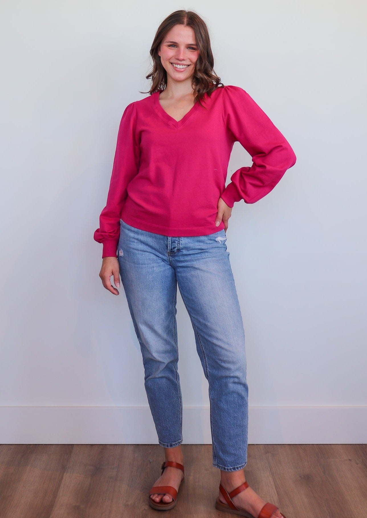 Tam V-Neck Pullover—Dark Voltage
