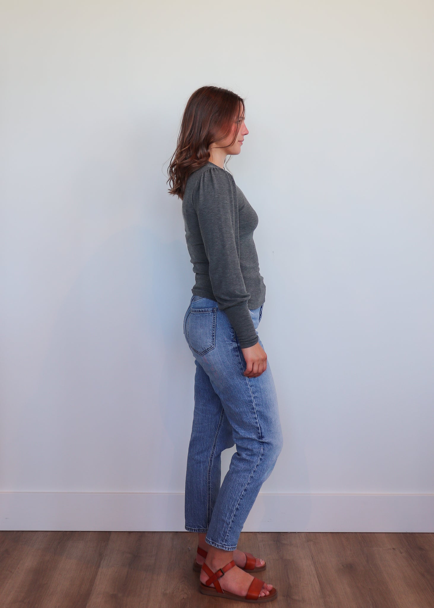 Fonda Puff Sleeve Top With Back Snaps