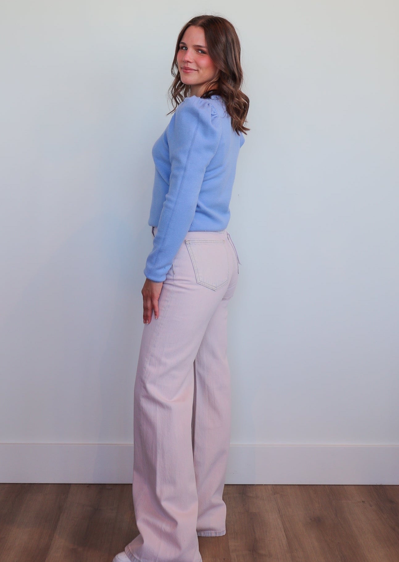 Ruby Wide Led Acid Wash Denim—Pink Lemonade