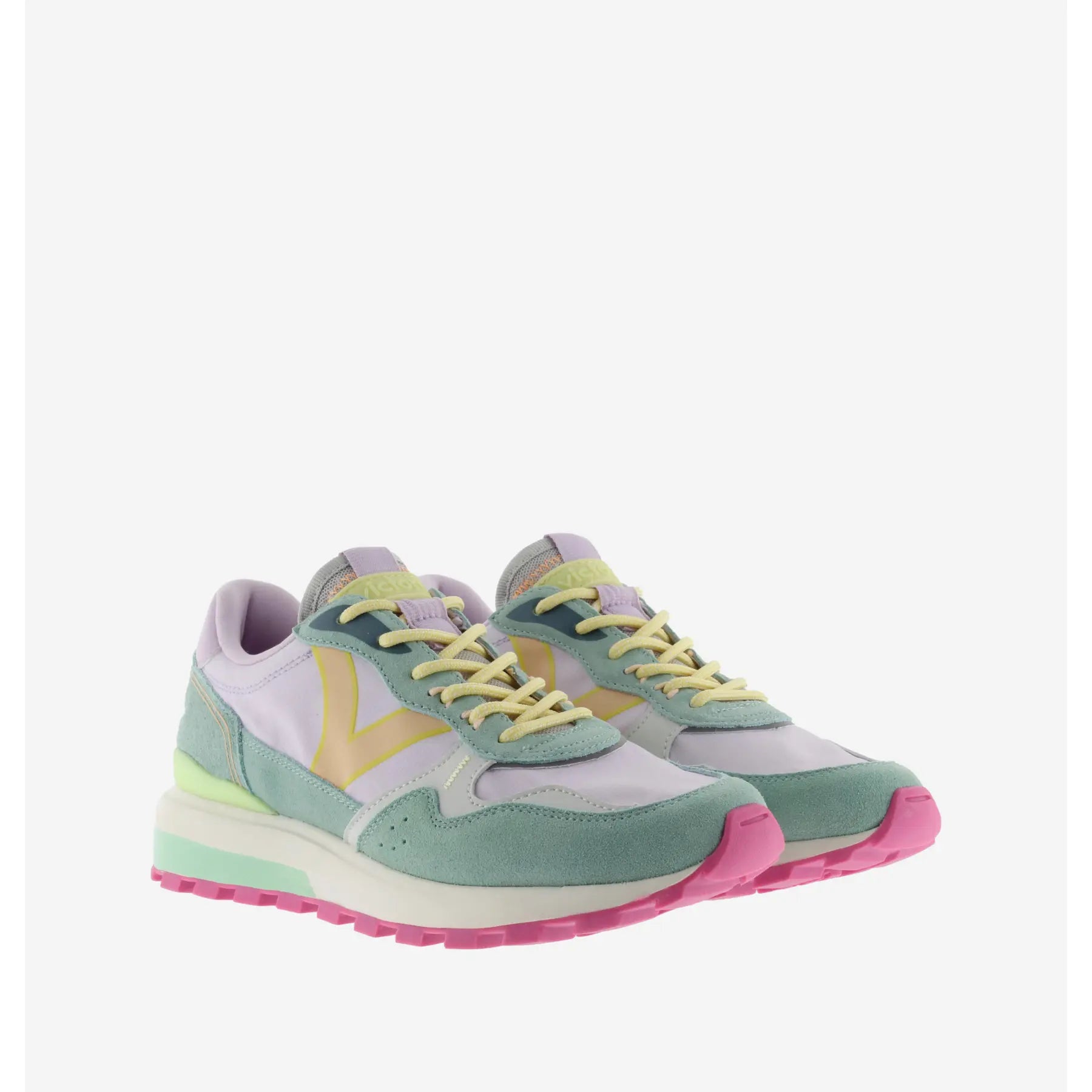 Victoria Luna Suede and Nylon Sneakers- Lila