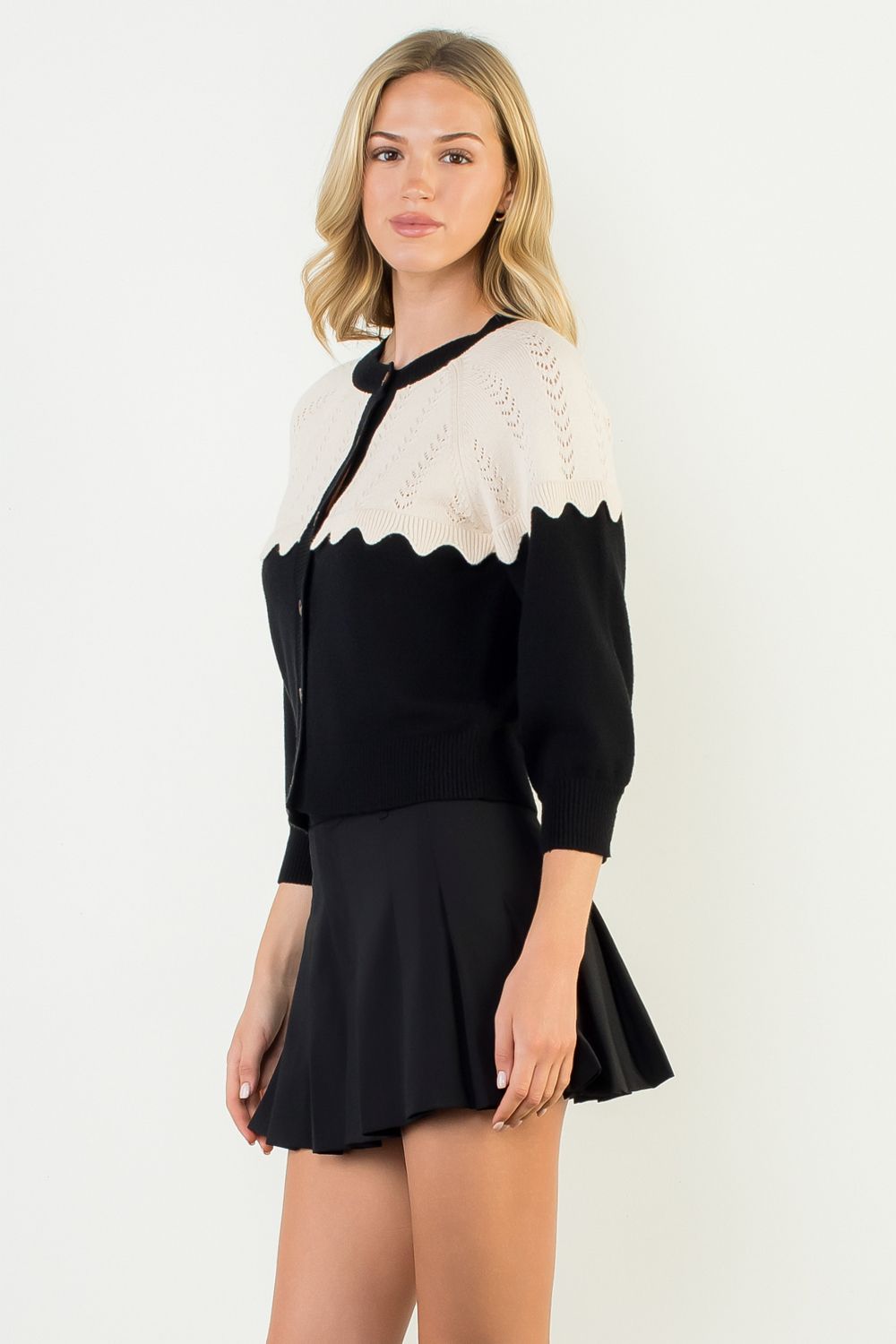 Black and Cream Cardigan