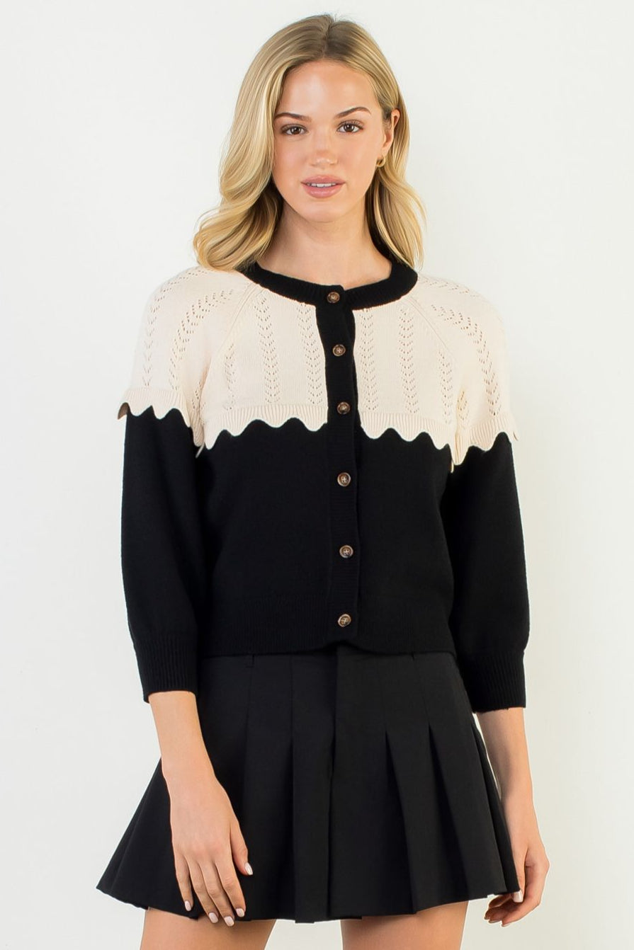 Black and Cream Cardigan