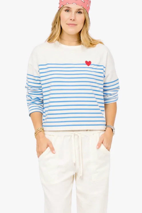 Artist Long Sleeve Stripe Tee- S.Blue
