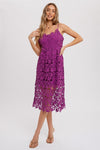Crochet Lace Midi Dress- Orchid Purple**FINAL SALE**