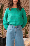 Niro Fancy Knit Sweater- Jade Green