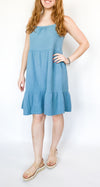 Bobi-Tiered Cami Dress- Blue