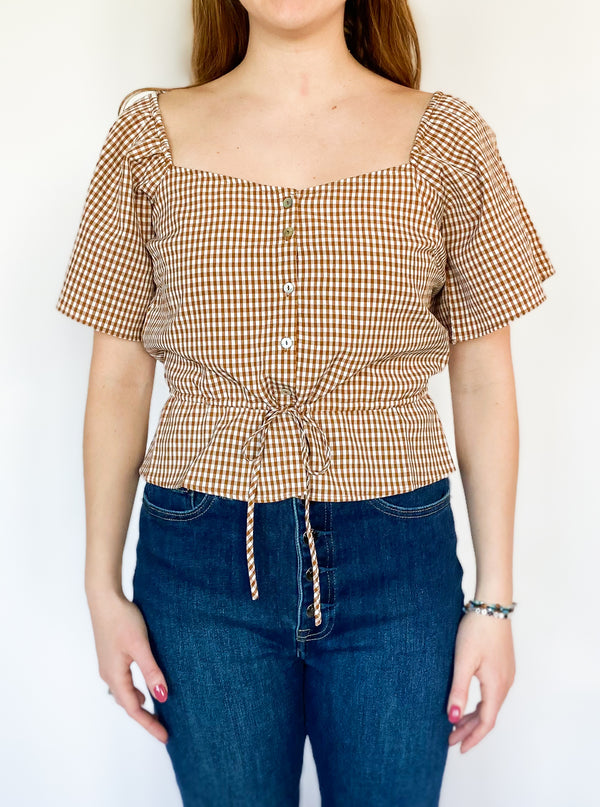 Jeanette Gingham Blouse**FINAL SALE**