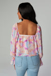 Flora Long Sleeve Top- Pink Abstract Print**FINAL SALE**