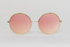Farrah Round Metal Sunglasses- Pink