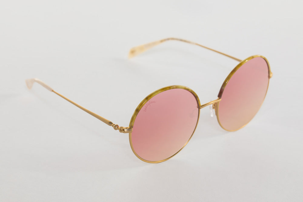 Farrah Round Metal Sunglasses- Pink