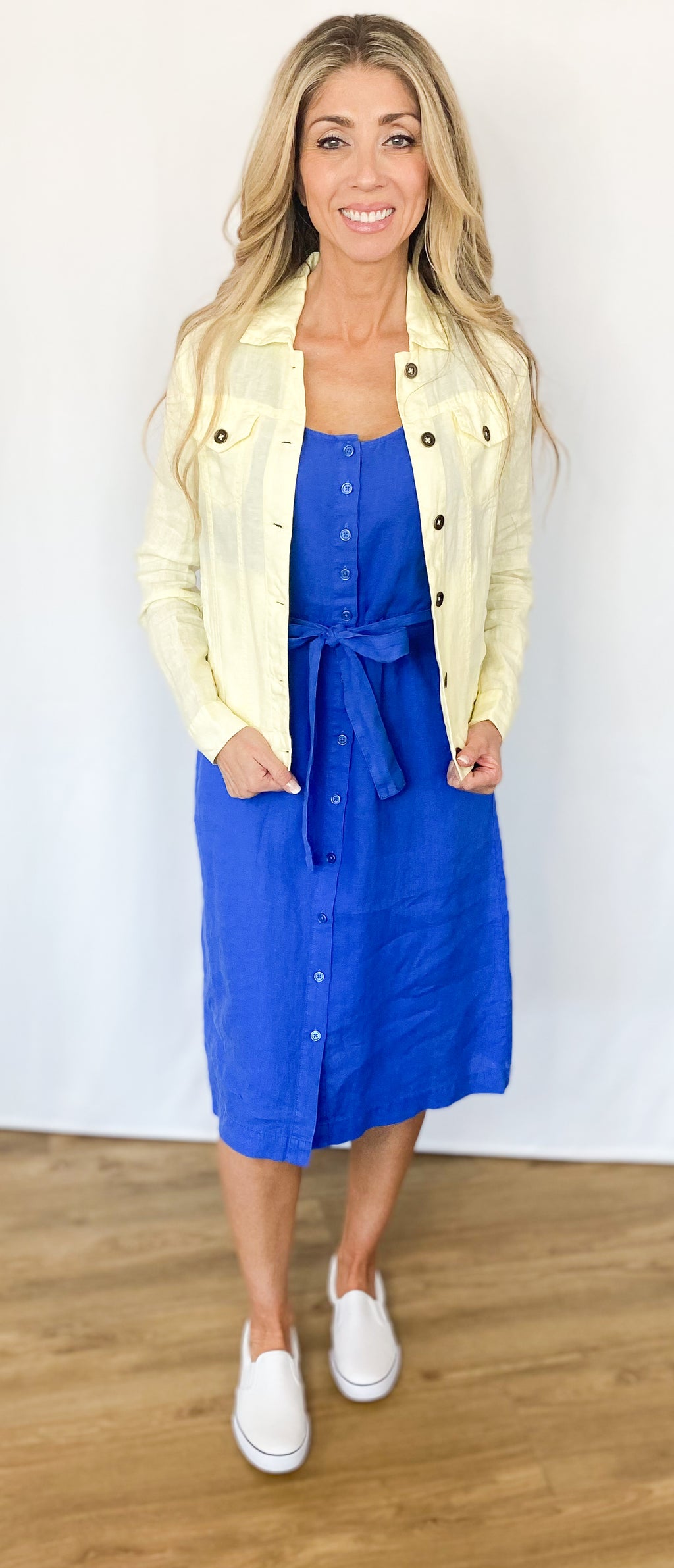 Jean Linen Jacket- Blue