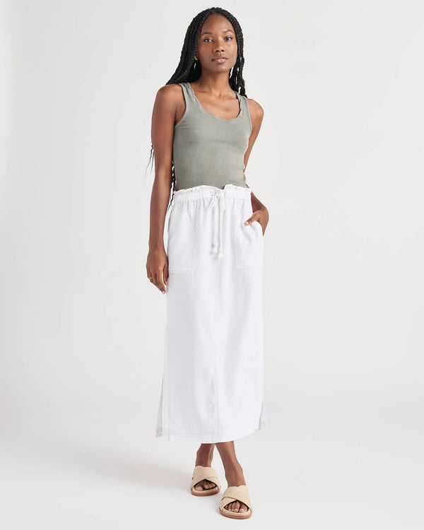 Luella Linen Blend Skirt- White