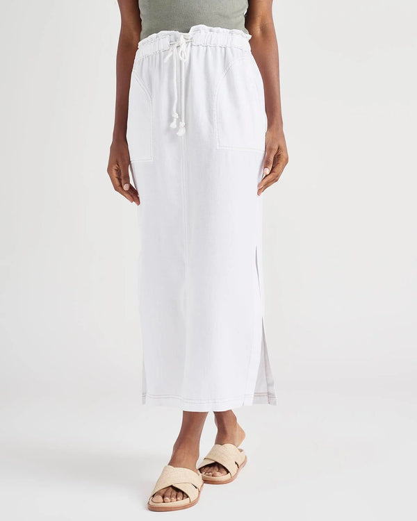 Luella Linen Blend Skirt- White