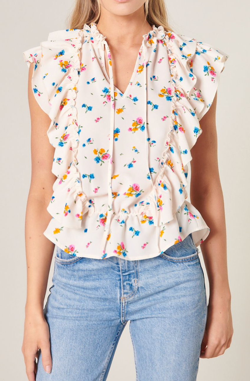 Missoula Floral Peplum Blouse**FINAL SALE**