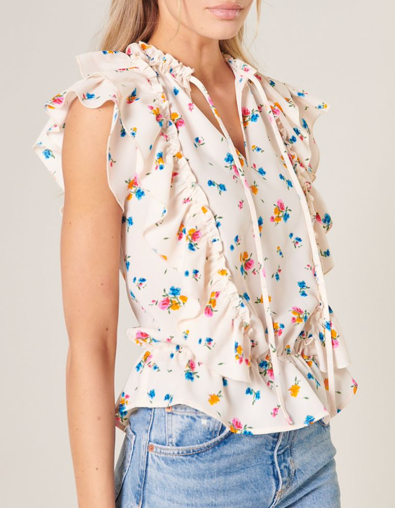 Missoula Floral Peplum Blouse**FINAL SALE**