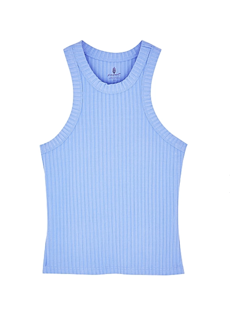 Blissed Out Ribbed Tank- Periwinkle
