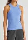 Blissed Out Ribbed Tank- Periwinkle