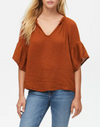 Savanah Double Gauze Top- Rust *FINAL SALE*