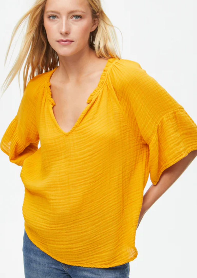 Savanah Double Gauze Top- Marigold  *FINAL SALE*