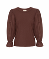Carly Voluminous 3/4 Sleeve Tee- Pinot Noir