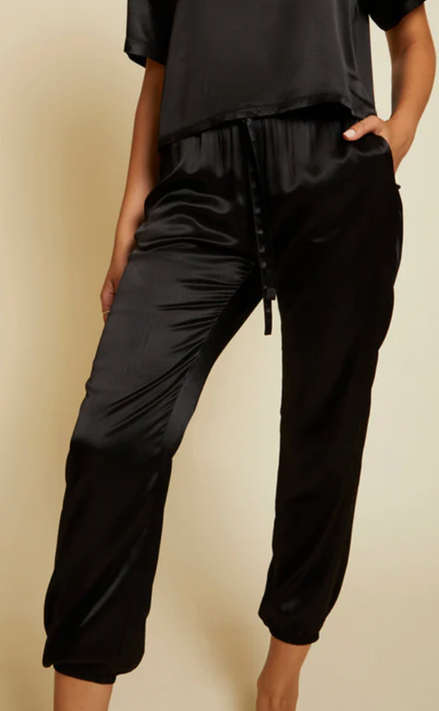 Del Rey Silk Joggers- Black ***Final Sale***