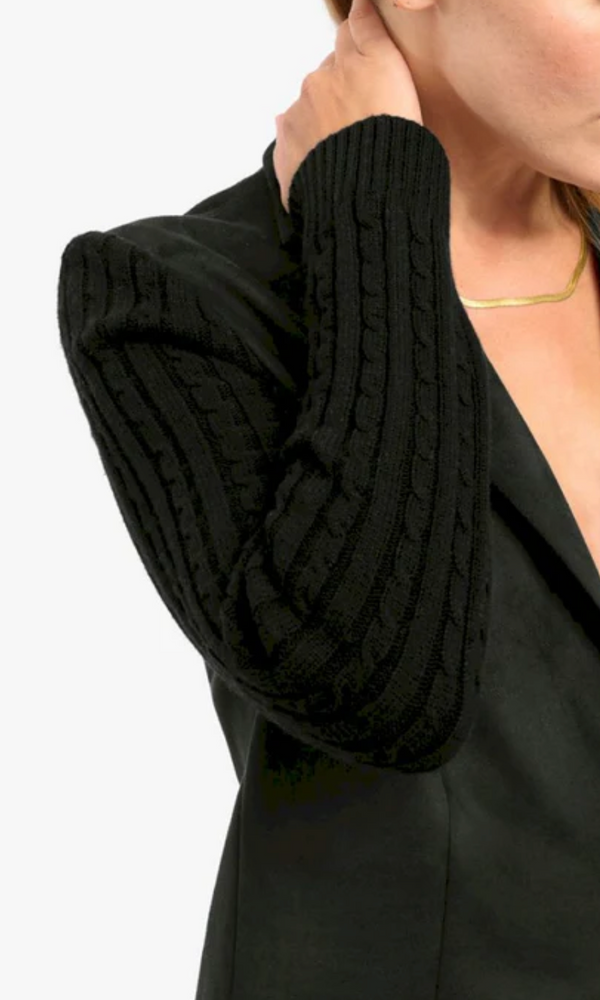 Adina Blazer With Sweater Sleeves- Black ***Final Sale***