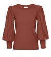 Loren 3/4 Sleeve Tee- Red Clay