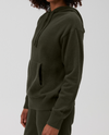 Relaxed Dark Olive Green Chenille Hoodie