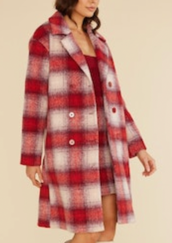 Sofie Double Breasted Plaid Coat