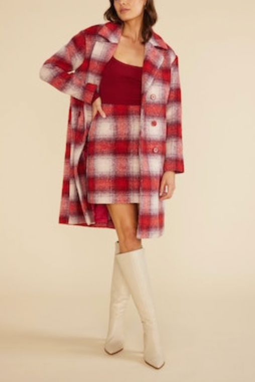 Sophie Double Breasted Plaid Coat