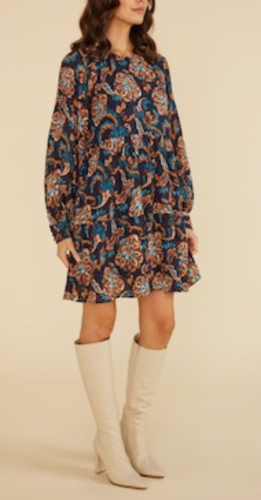 Whilla Navy Floral Tiered Mini Dress**FINAL SALE**