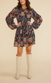 Whilla Navy Floral Tiered Mini Dress**FINAL SALE**