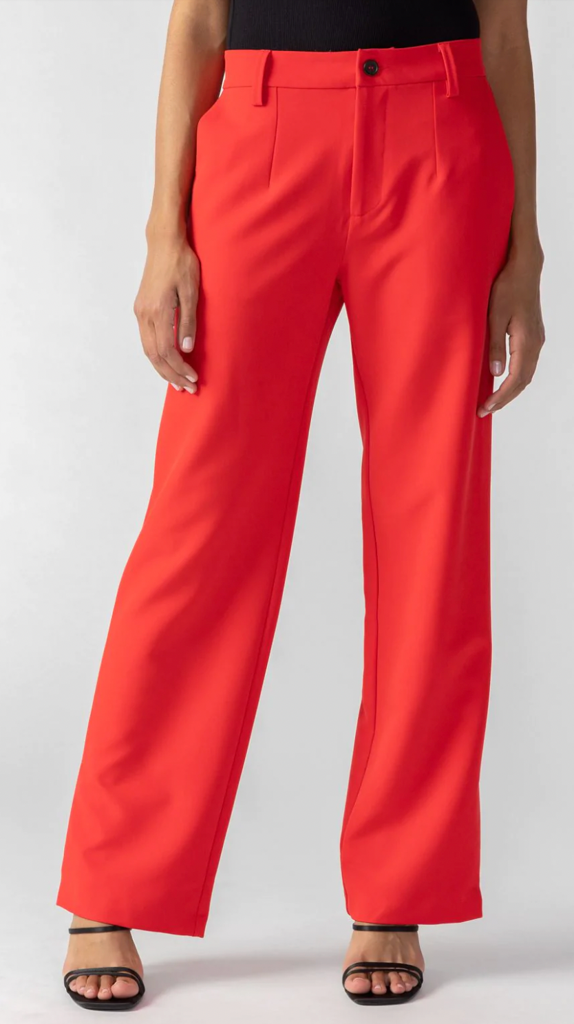 Noho High Rise Trouser Pant- Rouge Red**FINAL SALE**