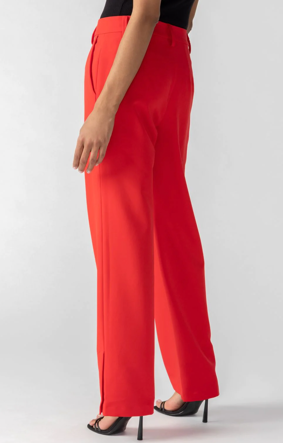 Noho High Rise Trouser Pant- Rouge Red