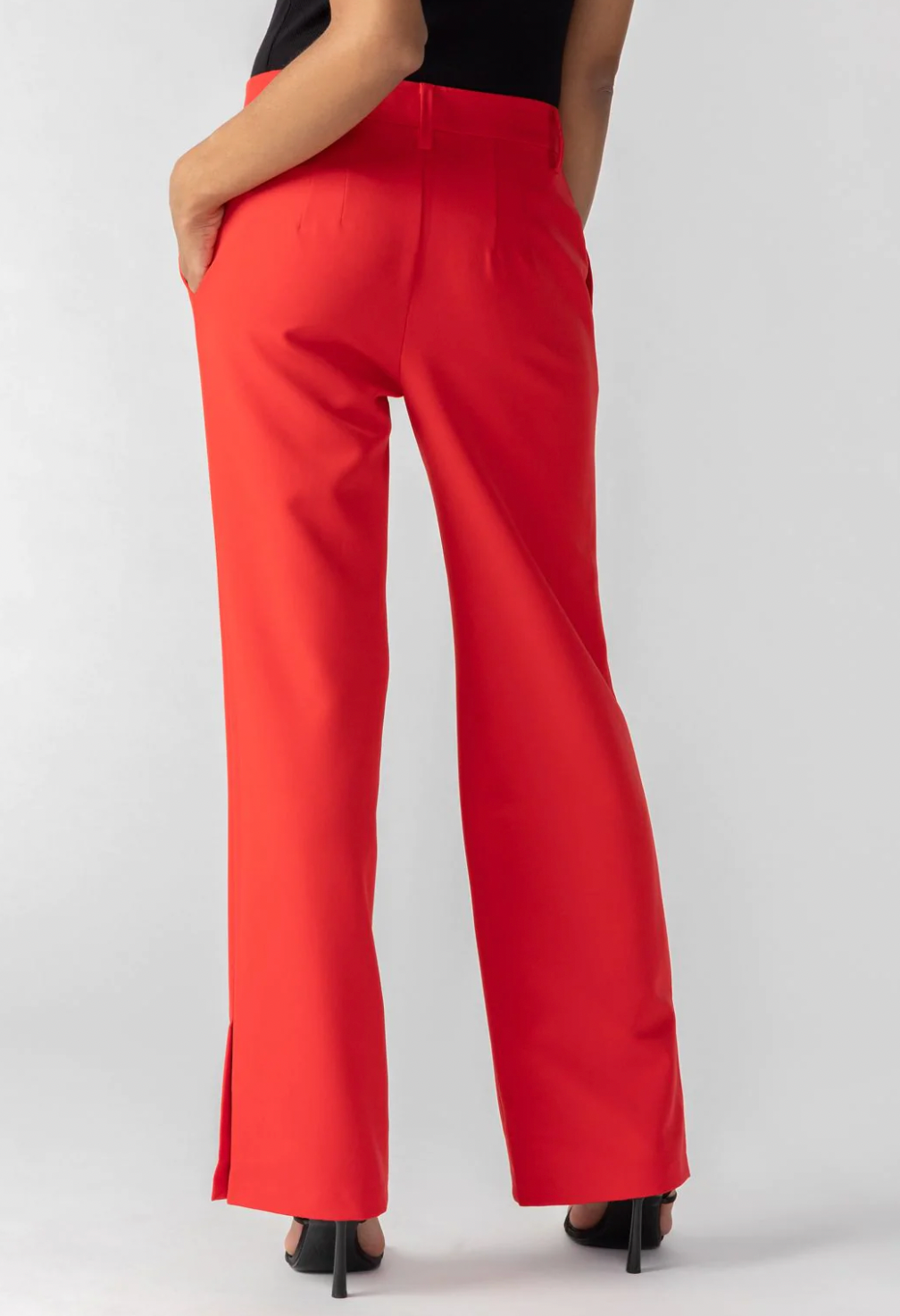 Noho High Rise Trouser Pant- Rouge Red