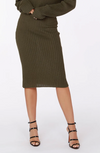 Button Sweater Skirt- Olive Green ***Final Sale***