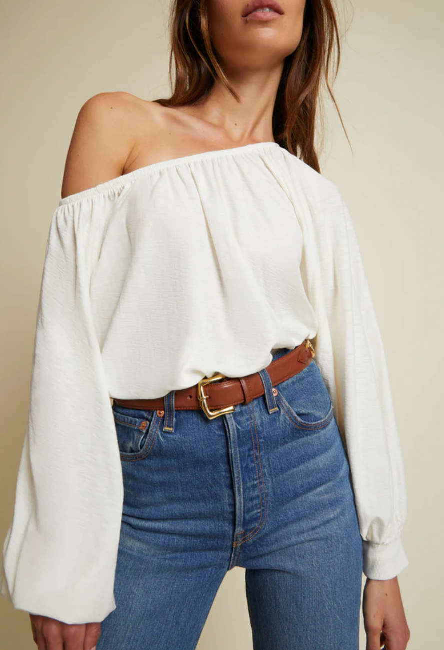 Sloane Elastic Neck Tee** FINAL SALE**
