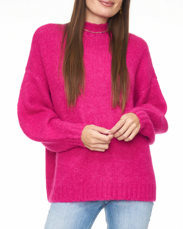 Carlen Mock Neck Sweater-Fuchsia ***Final Sale***