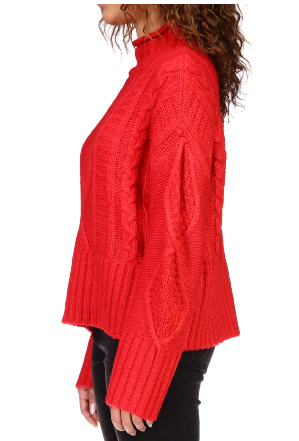 Warm Up Cable Sweater- Red ***Final Sale***