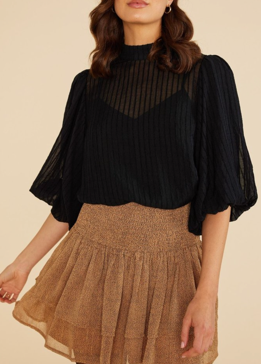 Lylah Puff Sleeve Top- Black**FINAL SALE**