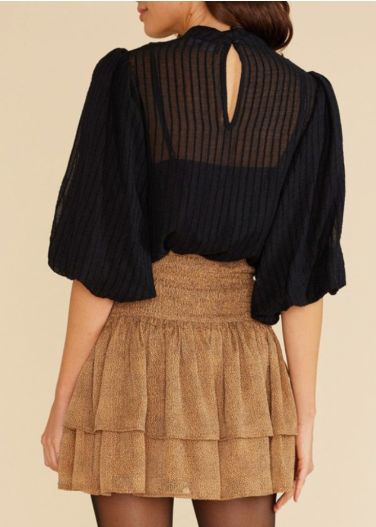 Lylah Puff Sleeve Top- Black**FINAL SALE**