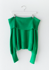 Haley Off Shoulder Sweater- Green