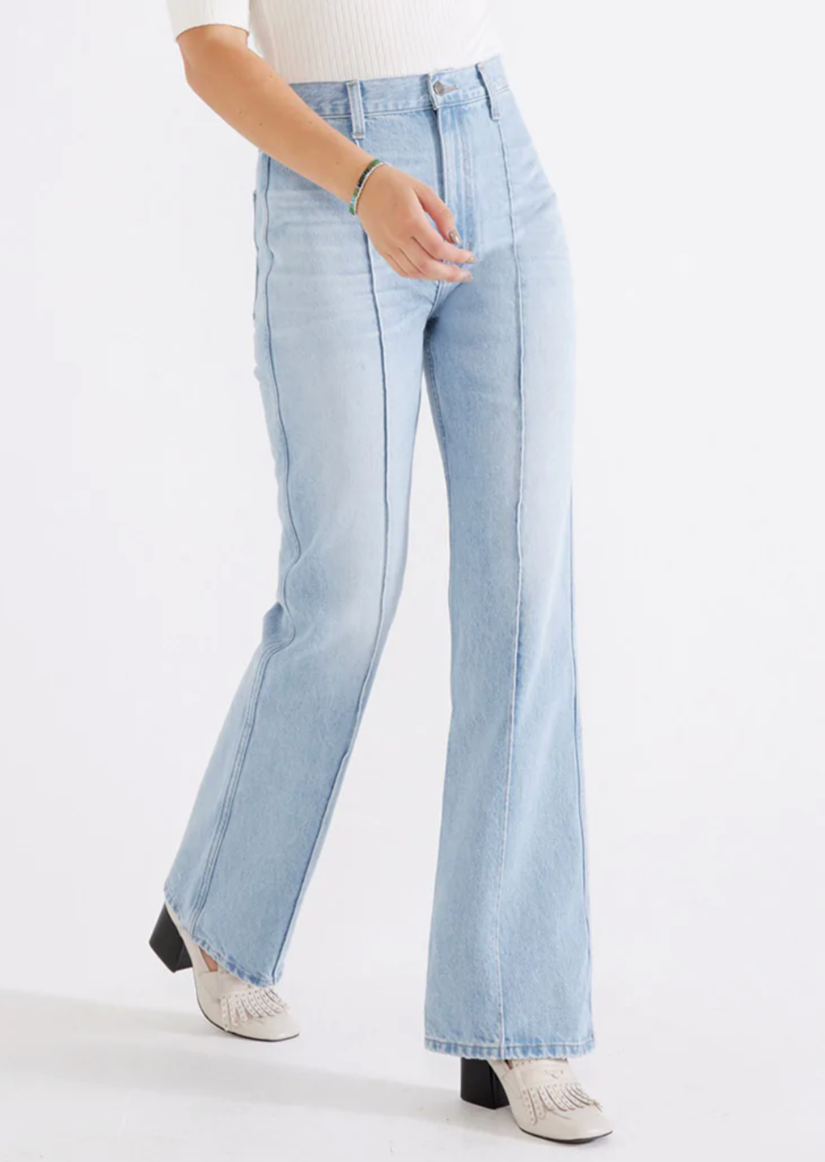 Estilia Pintuck Denim Trouser- Light Blue