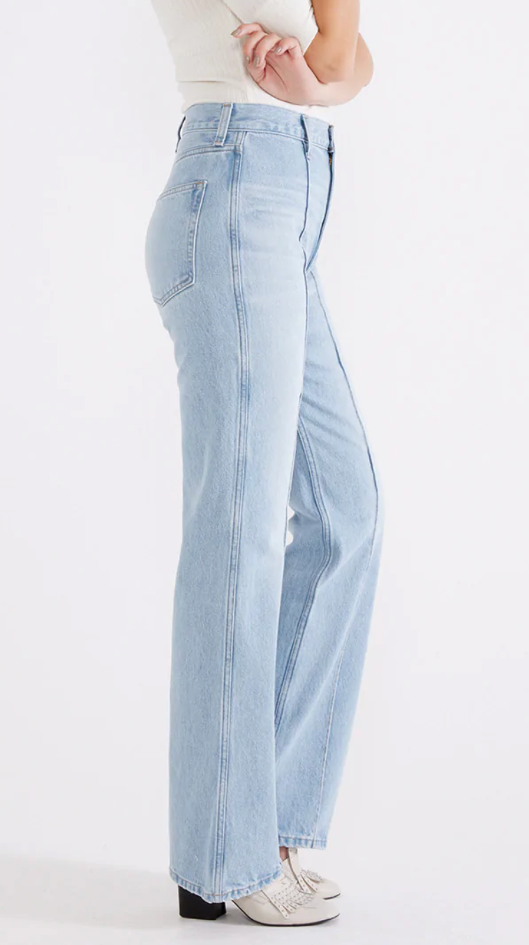 Estilia Pintuck Denim Trouser- Light Blue