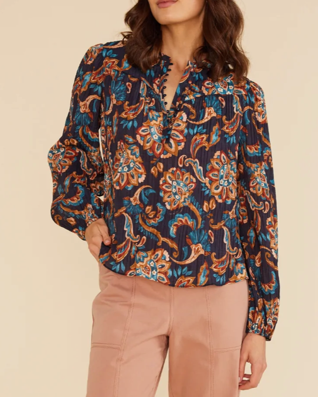 Whilla Navy Floral Blouse**FINAL SALE**