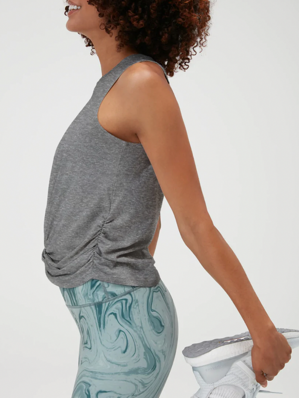 Knotted Muscle Tank-Gray