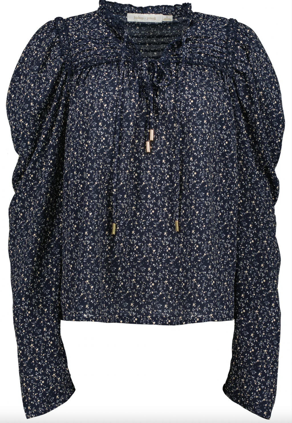 Sydney Long Sleeve Blouse- Navy Serene Print