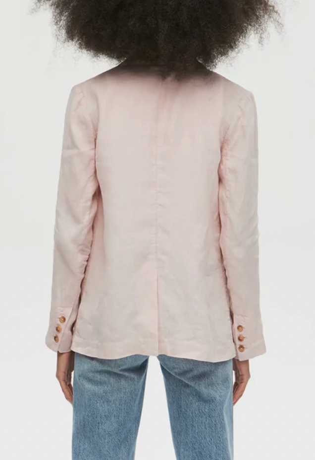 Lottie Linen Blazer-Pink