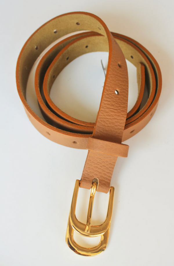 Infinity Belt- Cognac Leather